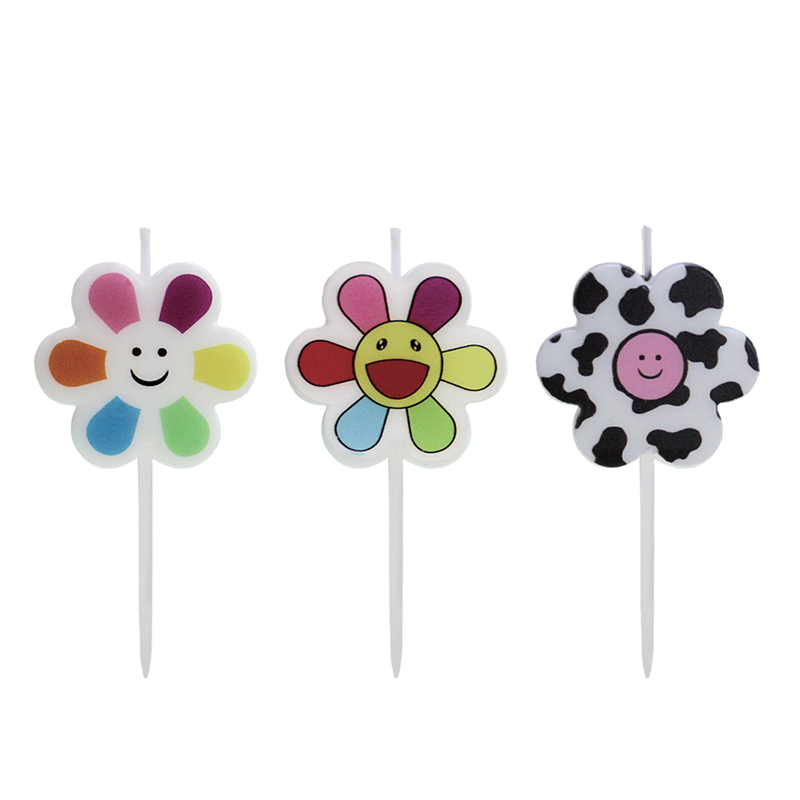 Blomster smiley ansigt farve printet lys